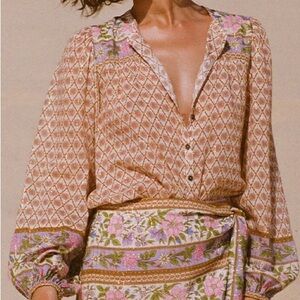 Spell & The Gypsy Sienna Blouse in Clay - Size Medium - NWOT